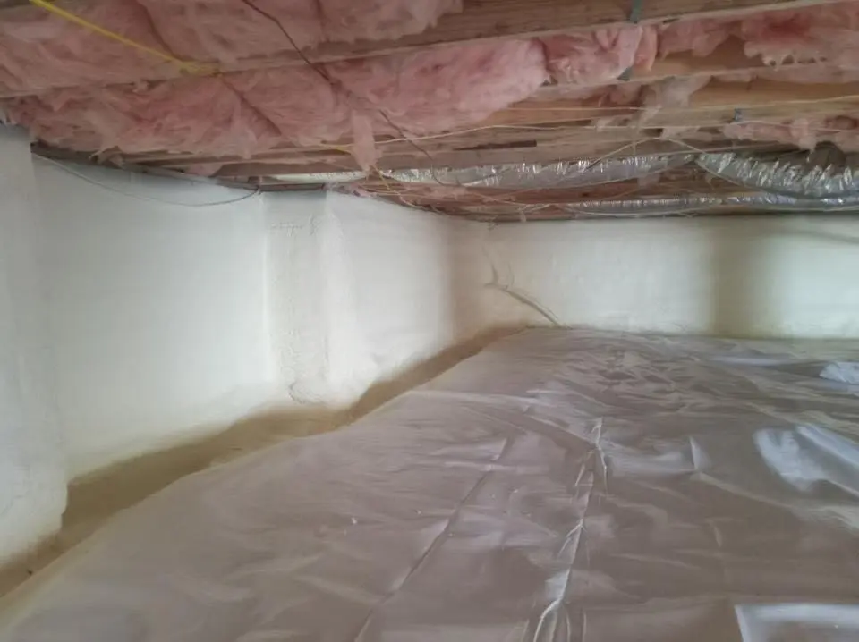 Crawl space encapsulation with closed-cell spray foam for Attic Insulation in Temple Terrace